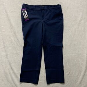 Banana Republic women’s slim straight cropped pants size 14 navy blue new